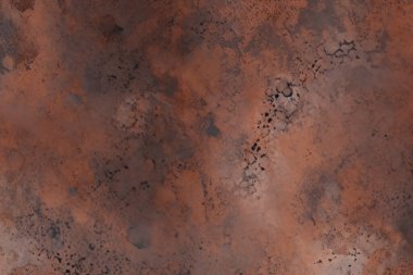 Paslı metal masa yüzey dokusunun işlenmiş kolajı. Pankart, arkaplan veya 3B haritalama için doku