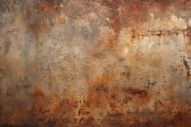 Turuncu paslı metal yüzey dokusunun işlenmiş kolajı. Pankart, arkaplan veya 3B haritalama için doku