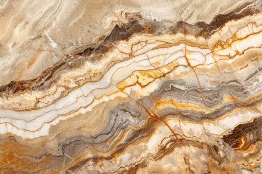 Beyaz damarlı sıcak kahverengi mermer desenli fotoğraf. Arkaplan veya haritalama için arkaplan dokusu