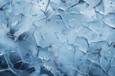 İşlenmiş mavi soğuk kırılan buz yüzeyi dokusu kolajı. Pankart, arkaplan veya 3B haritalama için doku