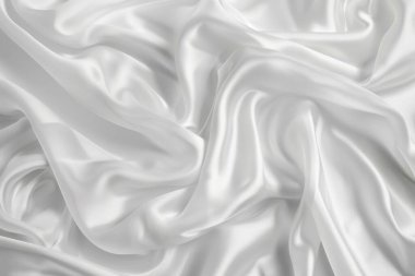 Glossy beyaz saten kumaş fotoğraf kapalı katlanır. Arkaplan veya haritalama için arkaplan dokusu