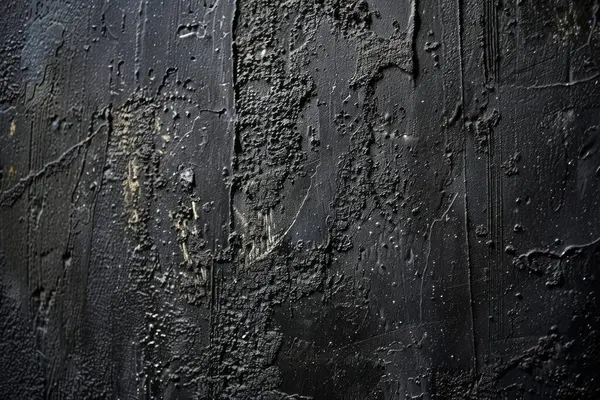 Boyalı alçı duvardaki soyulmuş siyah boyanın fotoğrafı. Arkaplan veya haritalama için arkaplan dokusu