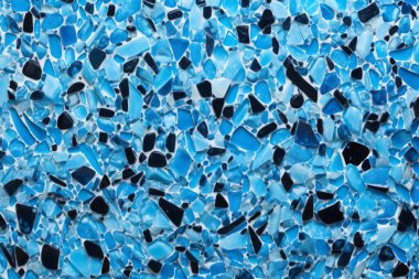 Lacivert terrazzo yüzey dokusunun işlenmiş kolajı. Pankart, arkaplan veya 3B haritalama için doku