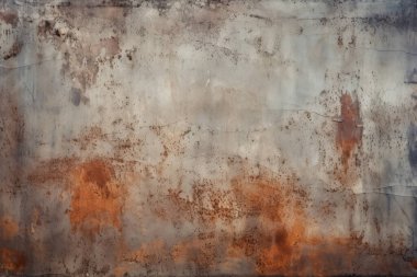 Gündüz vakti paslı metal yaprak dokusunun işlenmiş kolajı. Pankart, arkaplan veya 3B haritalama için doku