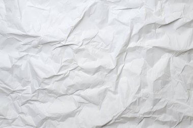 Buruşmuş beyaz kağıt dokusunun işlenmiş kolajı. Pankart, arkaplan veya 3B haritalama için doku