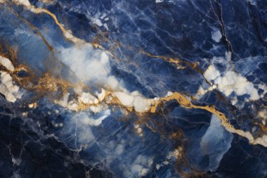 Lüks lacivert mermer desenli işlenmiş kolaj. Pankart, arkaplan veya 3B haritalama için doku