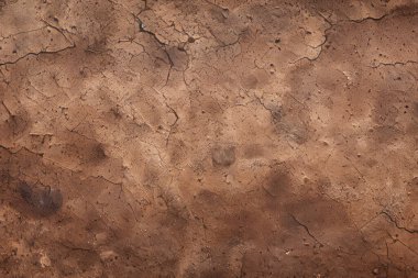 İşlenmiş kolaj eski kuru kahverengi kil yüzey dokusu. Pankart, arkaplan veya 3B haritalama için doku