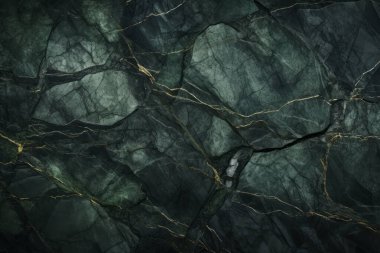 İşlenmiş kolaj, koyu yeşil parlak mermer dokular. Pankart, arkaplan veya 3B haritalama için doku