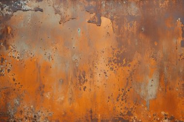 Eski paslı metal duvar yüzey dokusunun işlenmiş kolajı. Pankart, arkaplan veya 3B haritalama için doku