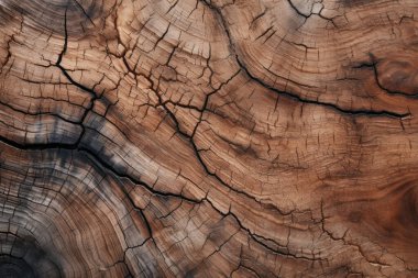Çatlak ahşap yüzey dokusunun işlenmiş kolajı. Pankart, arkaplan veya 3B haritalama için doku