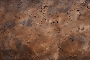 İşlenmiş kolaj eski kuru kahverengi kil yüzey dokusu. Pankart, arkaplan veya 3B haritalama için doku