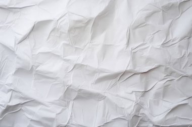 Buruşmuş beyaz kağıt dokusunun işlenmiş kolajı. Pankart, arkaplan veya 3B haritalama için doku