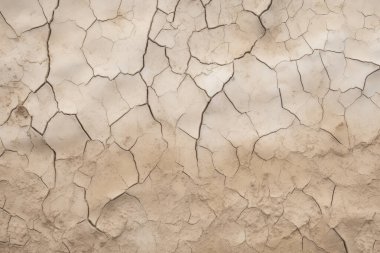 Kurumuş çatlamış toprak yüzey dokusunun işlenmiş kolajı. Pankart, arkaplan veya 3B haritalama için doku