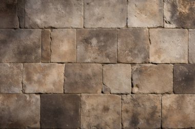 Antik sarı blok duvar dokusunun işlenmiş kolajı. Pankart, arkaplan veya 3B haritalama için doku