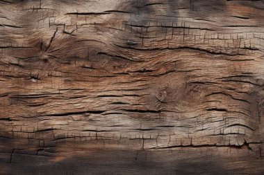 Eskimiş kahverengi ahşap malzeme dokusunun işlenmiş kolajı. Pankart, arkaplan veya 3B haritalama için doku