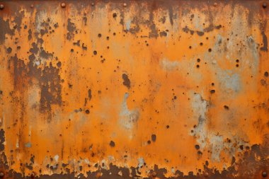 Eski paslı metal duvar yüzey dokusunun işlenmiş kolajı. Pankart, arkaplan veya 3B haritalama için doku
