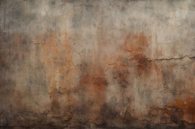 Kirli, kahverengi beton yüzey dokusunun işlenmiş kolajı. Pankart, arkaplan veya 3B haritalama için doku