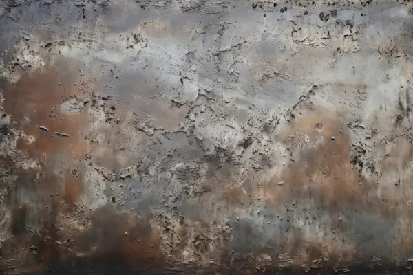 Gündüz vakti paslı metal yaprak dokusunun işlenmiş kolajı. Pankart, arkaplan veya 3B haritalama için doku