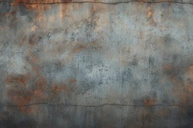 Gündüz vakti paslı metal yaprak dokusunun işlenmiş kolajı. Pankart, arkaplan veya 3B haritalama için doku