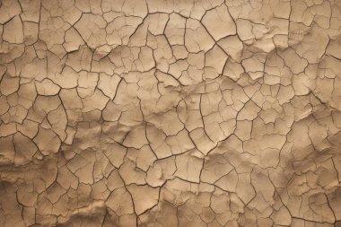 Kurumuş çatlamış toprak yüzey dokusunun işlenmiş kolajı. Pankart, arkaplan veya 3B haritalama için doku