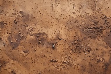 İşlenmiş kolaj eski kuru kahverengi kil yüzey dokusu. Pankart, arkaplan veya 3B haritalama için doku