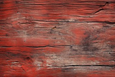 Kırsal boyalı, kırmızı ahşap dokuların işlenmiş kolajı. Pankart, arkaplan veya 3B haritalama için doku