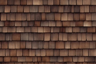 Ahşap çatı kiremitlerinin işlenmiş kolajı. Pankart, arkaplan veya 3B haritalama için doku
