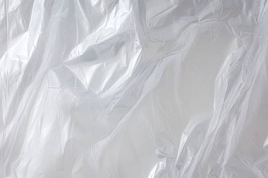 Şeffaf selofan plastik folyo dokusunun işlenmiş kolajı. Pankart, arkaplan veya 3B haritalama için doku