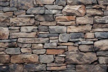 Gündüz vakti eski ortaçağ taş duvar dokusunun işlenmiş kolajı. Pankart, arkaplan veya 3B haritalama için doku