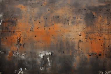 Gündüz vakti paslı metal yaprak dokusunun işlenmiş kolajı. Pankart, arkaplan veya 3B haritalama için doku