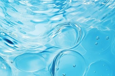 Temiz mavi su dokusunun işlenmiş kolajı. Pankart, arkaplan veya 3B haritalama için doku