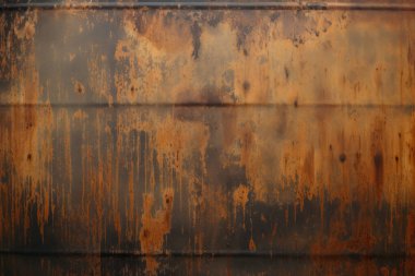 Gündüz vakti paslı metal yaprak dokusunun işlenmiş kolajı. Pankart, arkaplan veya 3B haritalama için doku