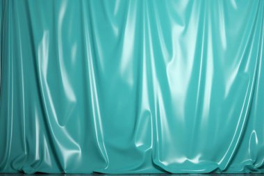 Endüstriyel deponun işlenmiş plastik PVC perdesi kapalı bir yerde asılı.