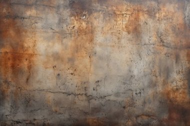 Gündüz vakti paslı metal yaprak dokusunun işlenmiş kolajı. Pankart, arkaplan veya 3B haritalama için doku