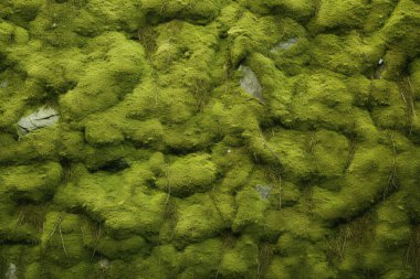 Yosunlu orman yüzey dokusunun işlenmiş kolajı. Pankart, arkaplan veya 3B haritalama için doku