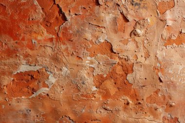 Eski turuncu alçı duvarın fotoğrafı. Arkaplan veya haritalama için arkaplan dokusu