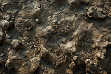Kahverengi toprak yüzeyi fotoğrafı. Yaklaş. Arkaplan veya haritalama için arkaplan dokusu