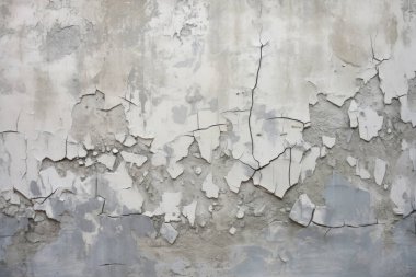 Görünür çatlak dokusuna sahip eski bir duvar kolajı. Pankart, arkaplan veya 3B haritalama için doku