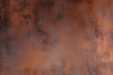 Paslı metal masa yüzey dokusunun işlenmiş kolajı. Pankart, arkaplan veya 3B haritalama için doku