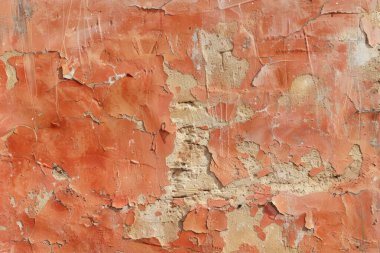 Eski turuncu alçı duvarın fotoğrafı. Arkaplan veya haritalama için arkaplan dokusu