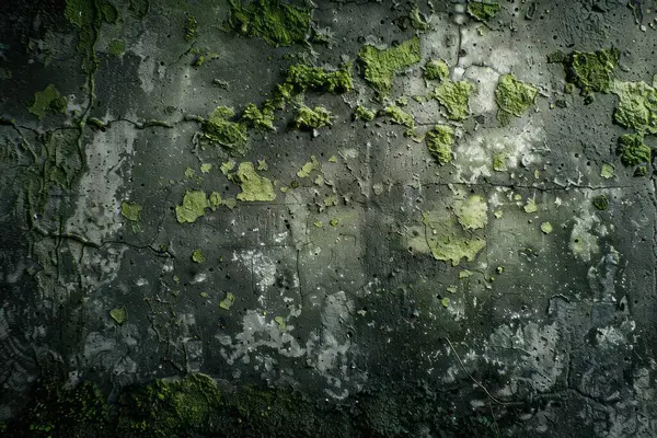 Eski, kumlu, beton yosunlu duvarın fotoğrafı. Arkaplan veya haritalama için arkaplan dokusu