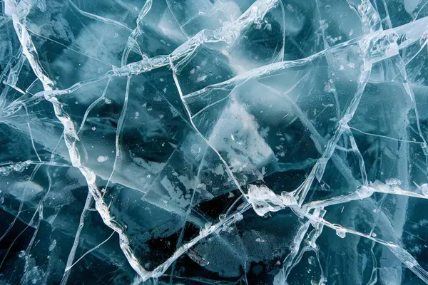 Kalın ve dondurucu buz yüzeyinin fotoğrafı. Arkaplan veya haritalama için arkaplan dokusu