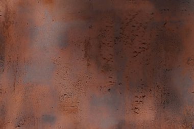 Paslı metal masa yüzey dokusunun işlenmiş kolajı. Pankart, arkaplan veya 3B haritalama için doku