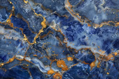 Donanma mavi akik mermer desenli ve altın damarlı fotoğraf. Arkaplan veya haritalama için arkaplan dokusu