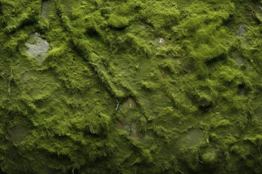 Yosunlu orman yüzey dokusunun işlenmiş kolajı. Pankart, arkaplan veya 3B haritalama için doku