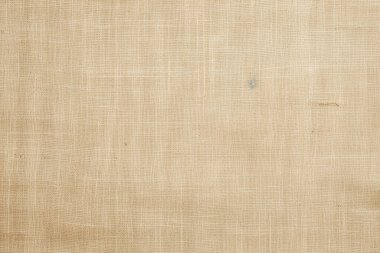 Eski sarı tuval kumaş dokusunun işlenmiş kolajı. Pankart, arkaplan veya 3B haritalama için doku