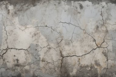 Görünür çatlak dokusuna sahip eski bir duvar kolajı. Pankart, arkaplan veya 3B haritalama için doku