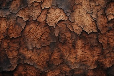 Ağaç kabuğu gövdesi dokusunun işlenmiş kolajı. Pankart, arkaplan veya 3B haritalama için doku