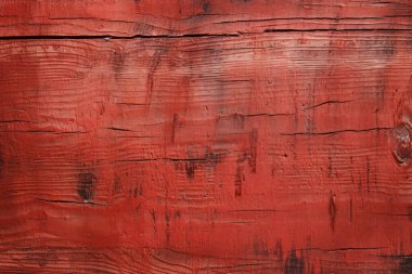 Kırsal boyalı, kırmızı ahşap dokuların işlenmiş kolajı. Pankart, arkaplan veya 3B haritalama için doku