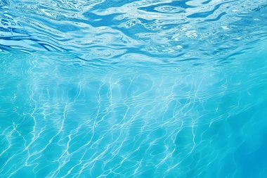 Temiz mavi su dokusunun işlenmiş kolajı. Pankart, arkaplan veya 3B haritalama için doku